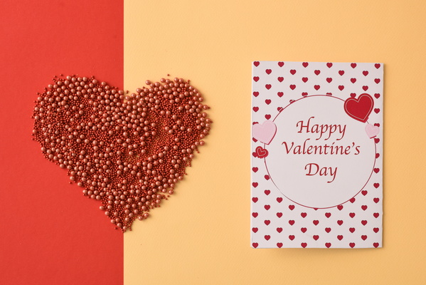 Valentine Card and Heart of Red Sprinkles